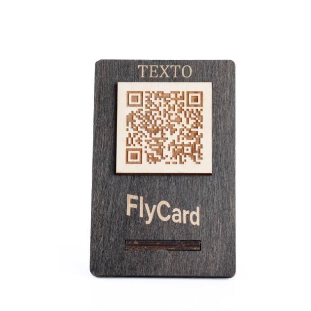 Letrero QR de madera hecho a mano