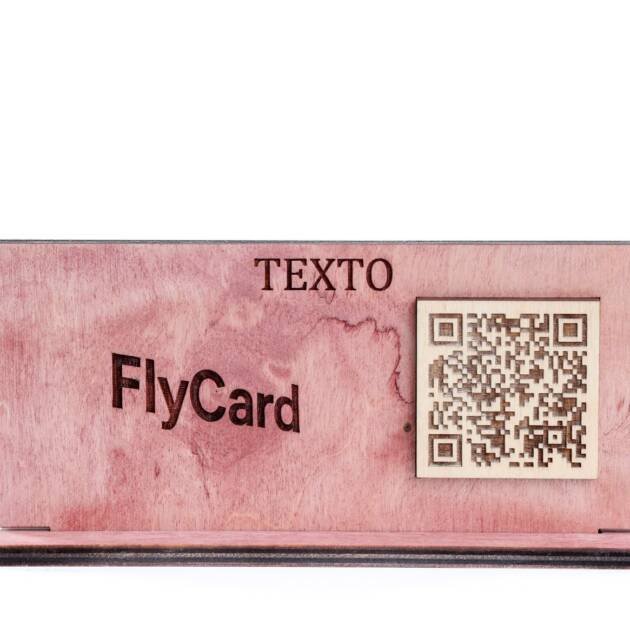 Letrero con código QR hecho a mano de madera