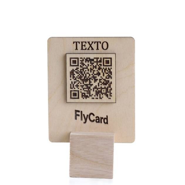 Letrero QR de Madera Rústica